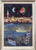 John F. Lochtefeld, Venice, Mixed Media on Board