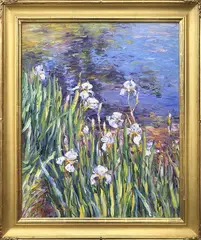 Iris at Water’s Edge by Jan Pawlowski, Oil on Canvas, offered Jul 2019