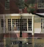 C. Robert Perrin, Zero Main Street Reflections, Watercolor on Paper
