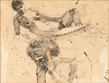 Michele Russo, A Group of Three Figure Drawings, ink on paper