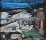 Joseph De Martini, The Swimming Hole, oil on board