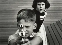 William Klein, 'Boy + gun + girl, New York', 1955, Gelatin silver print