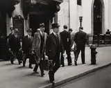 Carl Mydans, Chain Gang of the New York Stock Exchange, 1937, Gelatin silver print
