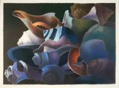 Richard Chiriani, Sea Shells, 1988, Color lithograph on paper; signed