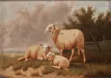 Eugène Verboeckhoven, Sheep in a Pastoral Landscape, oil on panel