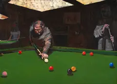 Ruskin Spear, At the snooker table, oil on canvas