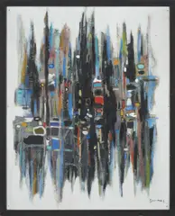 Abdelkader Guermaz, Untitled Abstract, oil on canvas