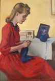 Margaret Fitzhugh Browne, Awaiting News, oil on board