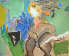 Moshe Rosenthalis, Moon Reflection, oil on canvas