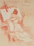 Paul César Helleu, Edmond Sagot, c. 1900, First Edition Poster before the letters. Lithograph on paper; signed within the plate; framed