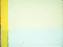 Werner Schmidt, Sunrise over Berlin, acrylic on wood panel