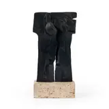 Dimitri Hadzi, Untitled, bronze with light brown patina on travertine plinth