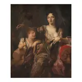 François de Troy, Portrait of a Lady, Possibly Madame de Montespan, as Venus Disarming Cupid, oil on canvas