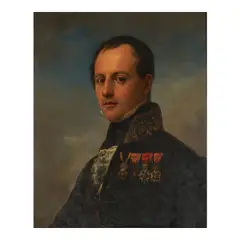 Francesco Podesti, Portrait of French Military Officer, oil on canvas