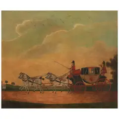 John Cordrey, The Chester to London Coach, oil on canvas