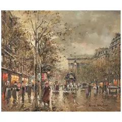 Boulevard de la Madeleine by Antoine Blanchard, circa 1980, oil on canvas, sold Nov 2025