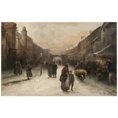 Emil Barbarini, Old England, oil on panel