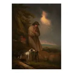 Sheltering from a Storm by George Morland, oil on canvas, sold Nov 2025