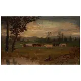 Louis Michel Eilshemius, Cows in Pasture, oil on board