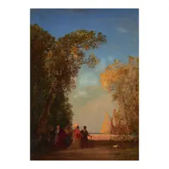 Félix Ziem, Intérieur d'un Jardin à Venise, oil on board