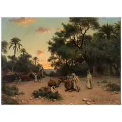 Paul Lazerges, The Oasis, oil on canvas