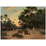 Paul Lazerges, The Oasis, oil on canvas