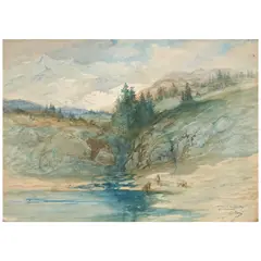 Gustave Doré, Among the Hartz Mountains, watercolor on paperboard