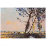 Edward Seago, Rws, Rba, St. Benet's Marsh, Evening, oil on board