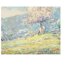 Frank Usher de Voll, A Midsummer's Day, oil on canvas board