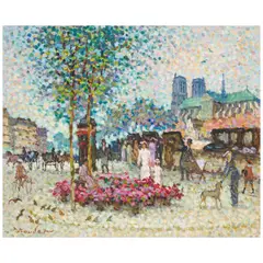 Pierre Boudet, Paris-quai Montebello, oil on Masonite