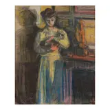 Othon Friesz, A Young Girl with a Cat, pastel on canvas