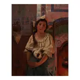 A Portrait of a Girl with her Cat by Alois Heinrich Priechenfried, oil on canvas, offered Nov 2025