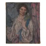 Girl with Parrot by Edmond Francois Aman-Jean, oil on canvas, offered Nov 2025