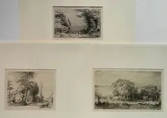 Adolphe Beaufrère, - 1). ''La Barriere''-, drypoint, 1922