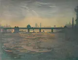 Emile A. Verpilleux, - ''The Thames From Waterloo Bridge''-, woodcut in colors, 1923