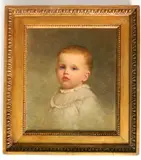 Oliver Lay, - Portrait of a Baby-, oil on canvas, 1879