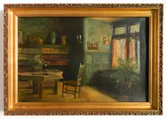 Edwin F. Murdock, - Interior Scene-, oil on canvas, 1884