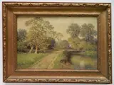Milton H. Lowell, - Summer Landscape with Country Road''-, oil on canvas