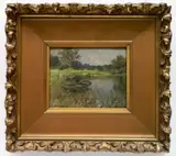 William Mc Cord, - ''Solitude- Scene Along Little Miami River''-, oil on panel, ca. 1914