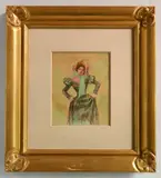 Francis Day, - Belle Epoque Lady-, watercolor on paper