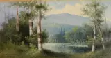 George Mc Connell, - Mountainous Spring Landscape-, oil on canvasboard, 1916