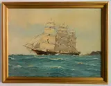 William Birchall, - ''Dreadnought''-, oil on canvasboard