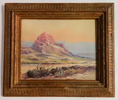 Edward Langley, - Arizona Landscape-, oil on panel, 1928