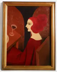 Robert Van Rosen, - ''Red Wine''-, oil on canvas, ca. 1935
