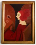 Robert Van Rosen, - ''Red Wine''-, oil on canvas, ca. 1935