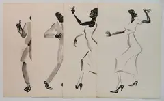 Virginia Beresford, - Savoy Dancers-4, ink wash on paper, 1938, all