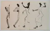 Virginia Beresford, - Savoy Dancers-4, ink wash on paper, 1938, all