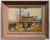 Petra Cabot, - ''The Hog Pen''-, oil on board, 1940