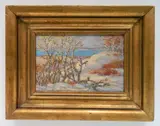 Sven Carlson, - Winter Landscape, Rockport-, oil on masonite
