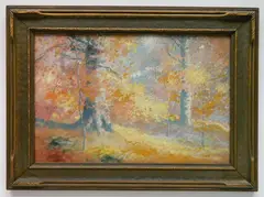 William A. Eyden, - ''Indiana Beech Trees''-, watercolor and gouache